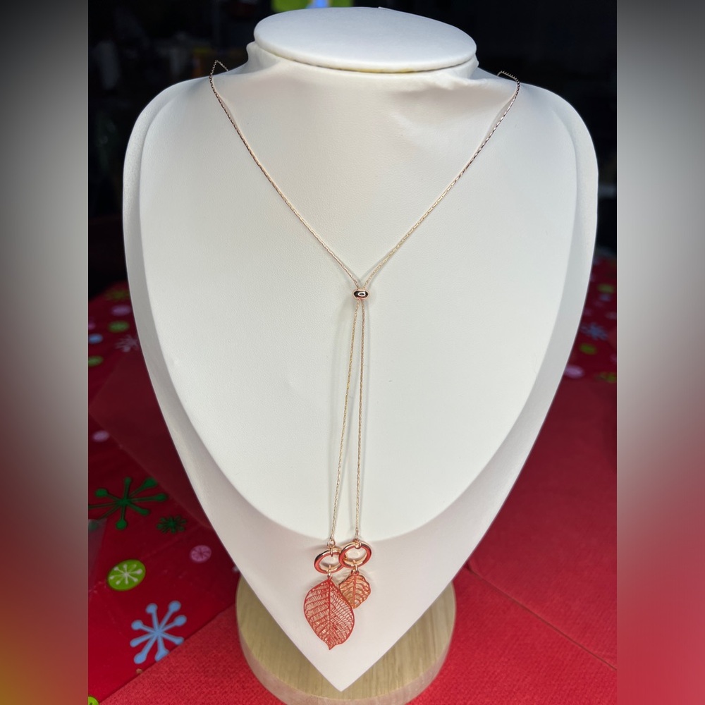 LC Lauren Conrad Rose Gold Leaves Necklace